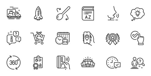 outline set of cross sell inspect and location vector image