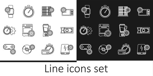 set line power bank setting fast payments server vector image