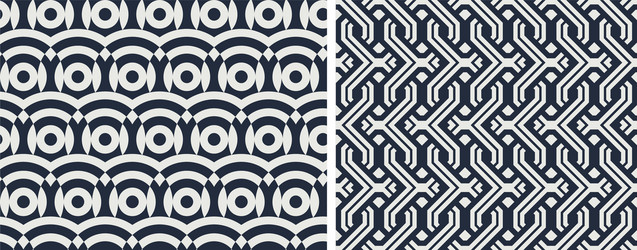 Set seamless patterns abstract geometric vector