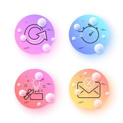 timer reject mail and creative idea minimal line vector image