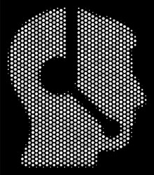 white pixelated call center operator icon vector image