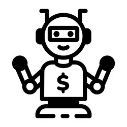 a linear style icon of trading bot technology vector image