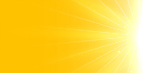 Bright yellow background with glowing rays light vector