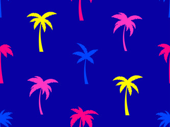 colorful palm trees seamless pattern summer time vector image