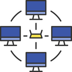 local area network color icon vector