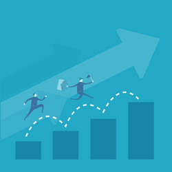Man Climbing Chart with Graph vector image