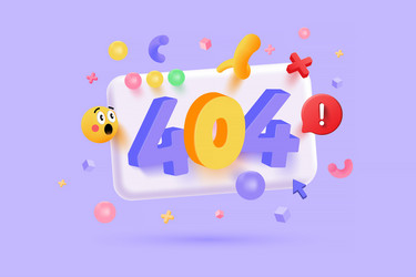 modern 3d of error page 404 vector image