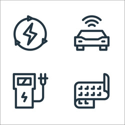 Technology future line icons linear set vector