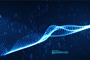 abstract virtual digital wave of binary code vector image