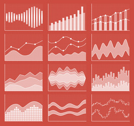 business chart collection set of graphs data vector image