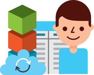 customer man cloud computing blockchain fintech vector image