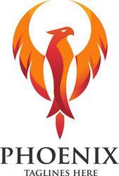 Elegant Phoenix Logo Concept Vector Image