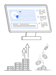 financial dashboard with data analytics stack vector image