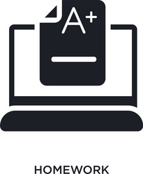 homework isolated icon simple element from vector image