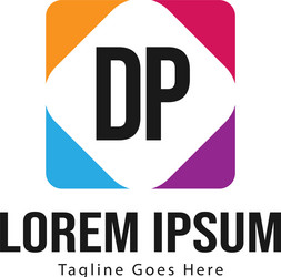 initial dp logo template with modern frame vector image
