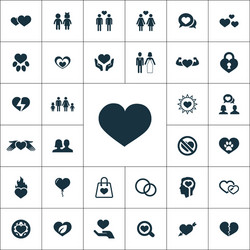 love icons universal set for web and ui vector image
