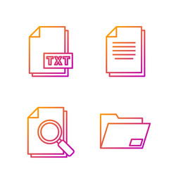 set line document folder with search vector image