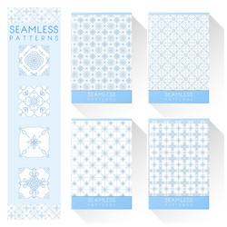 Set of simple line seamless patterns 2 vector