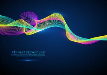 wave particles background - 3d illuminated vector image