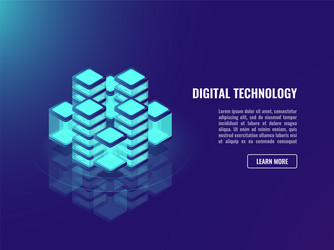 bigdata processing concept cloud storage data vector image