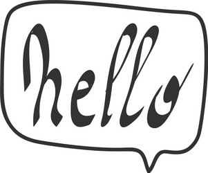 Hello quote message bubble calligraphic simple vector