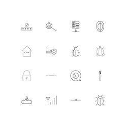 internet security linear thin icons set outlined vector image