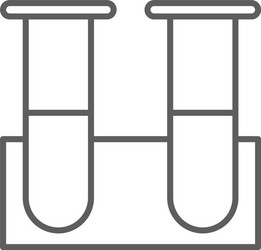 medical science chemistry test tube on rack line vector