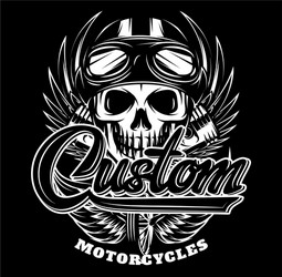 monochrome image with skull wings Vector Image