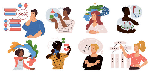 People Solving Problems & Brainstorming vector image