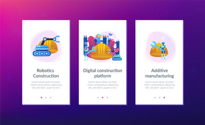 robotics construction app interface template vector image