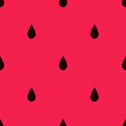 seamless pattern watermelon drops on red space vector image