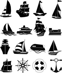 Sail boat icons set Royalty Free Vector Image - VectorStock