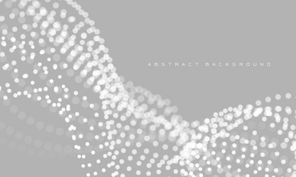 abstract 3d grey particles flow wave dot vector