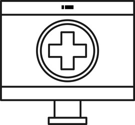 computer display with medical app vector image