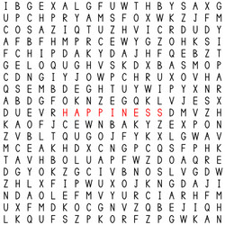 Happiness find the word in puzzle vector