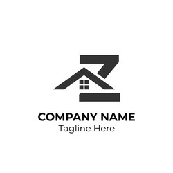 logogram z with house element vector image