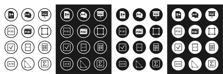 set chalkboard function mathematical symbol test vector image