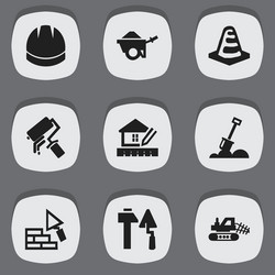 set of 9 editable structure icons includes vector image