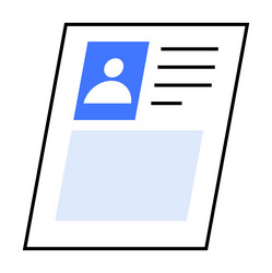 simple document layout with profile icon and text vector image