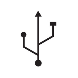usb icon in flat style with background vector image