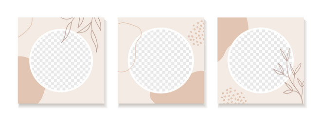 abstract organic templates for instagram vector