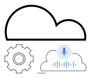 cloud technology integration with voice vector image