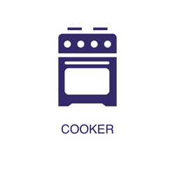 cooker element in flat simple style on white vector image