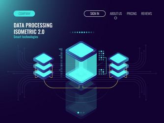 Digital science concept server room cloud storage vector