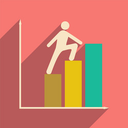 flat with shadow icon man climbs on schedule vector image