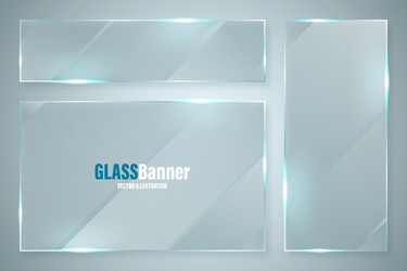 glass frame realistic glossy transparent vector