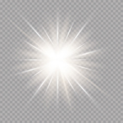 glow light effect starburst with sparkles vector