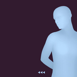 man in a thinker pose 3d model business vector image