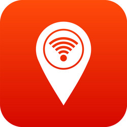map pin pointer with wi fi symbol icon digital red vector image