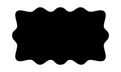 rectangle shape with wavy edges geometric form vector image
